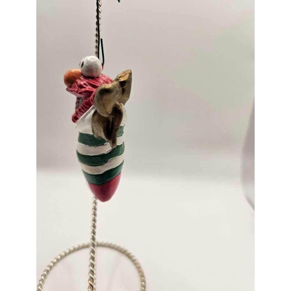 Elmo Holiday Ornament With Stocking & Bow By Jim Henson 1996 Christmas Decoratio - Picture 6 of 7